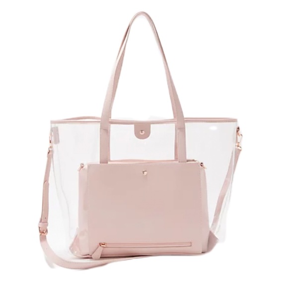 IFly Handbags - IFLY pink clear travel tote|2purses in one!